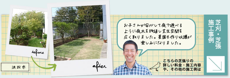 庭仕事風雅の庭の芝張り、芝づくり、芝刈り